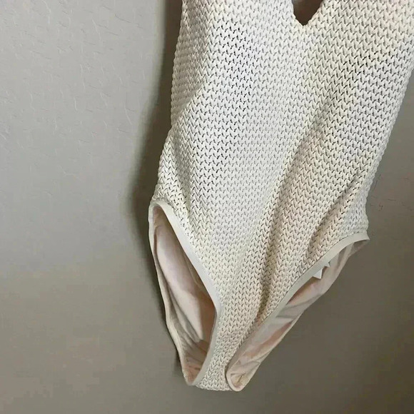 SEAFOLLY Dream Catcher Halter One-Piece Swimsuit Ecru Size 10 - Picture 4 of 14